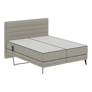 Cama elétrica reclinável estofada com colchões MILA 160x200 cm cinza