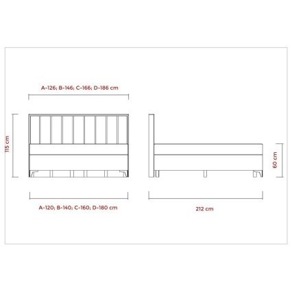 Cama estofada ALICIA 180x200 cm com colchões, sobrecolchão e espaço de arrumação, bege