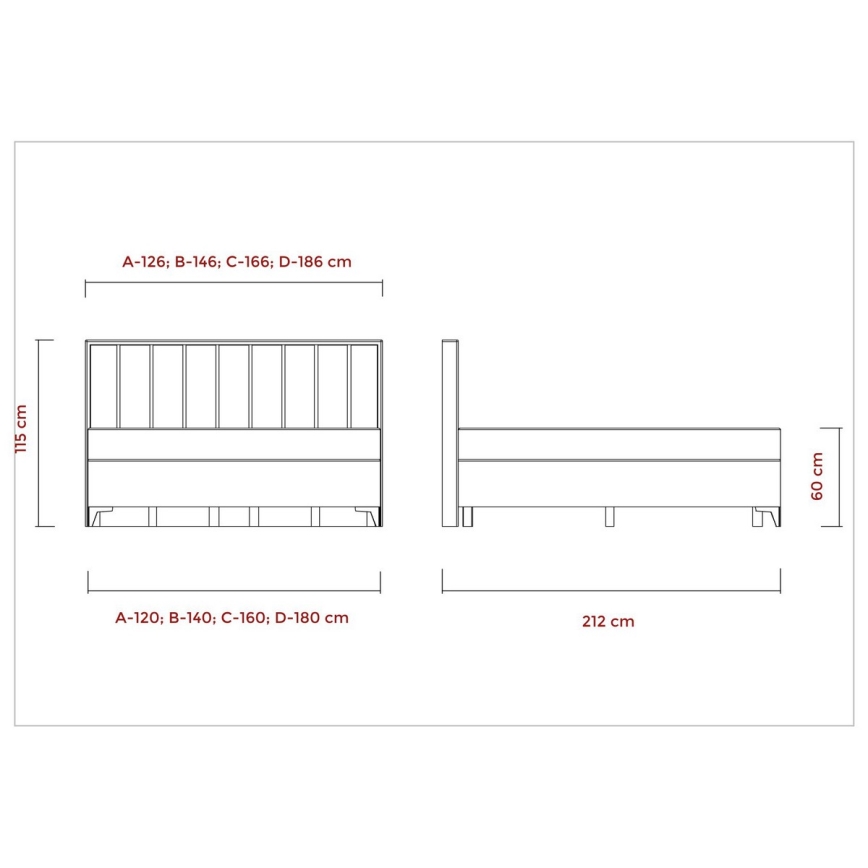 Cama estofada ALICIA 180x200 cm com colchões, sobrecolchão e espaço de arrumação, bege