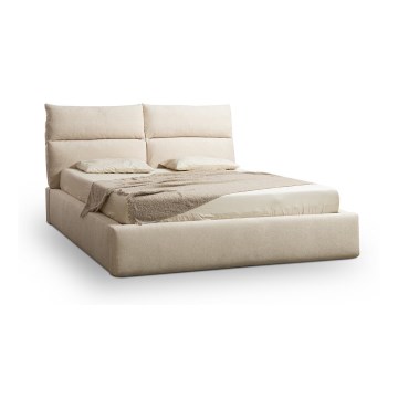Cama estofada BASIL 160x200 cm sem colchão, bege