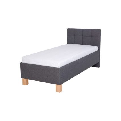 Cama estofada com arrumação integrada, sem colchão incluído MARIA ONE 90x200 cm cinzenta