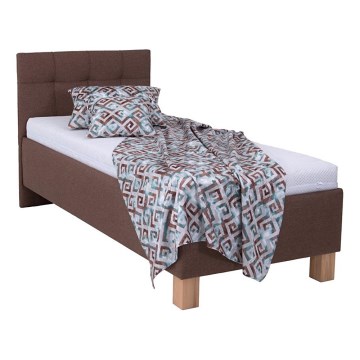 Cama estofada com arrumação integrada sem colchão MARIA ONE 90x200 cm castanho