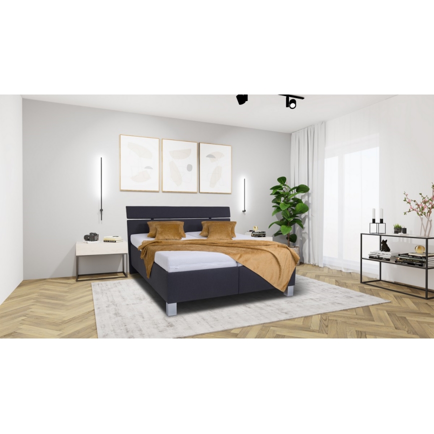 Cama estofada com arrumação sem colchão ALIS 180x200 cm antracite