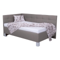 Cama estofada com arrumação sem colchão MARIA PETITE 120x200 cm taupe