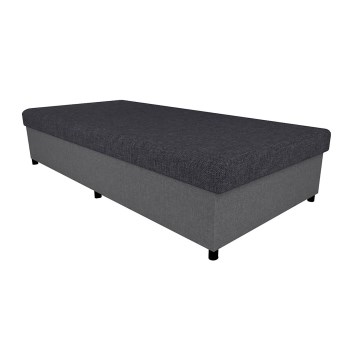Cama estofada com baú CORY 80x200 cinza