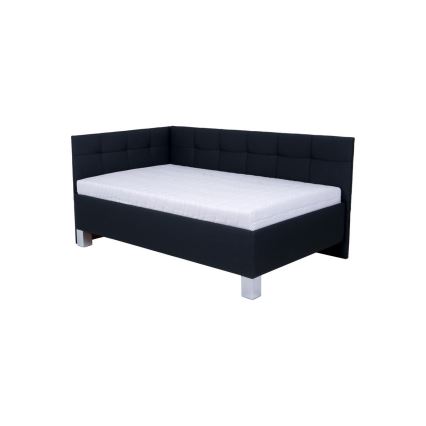 Cama estofada com colchão e espaço de arrumação MARIA PETITE 120x200 cm antracite