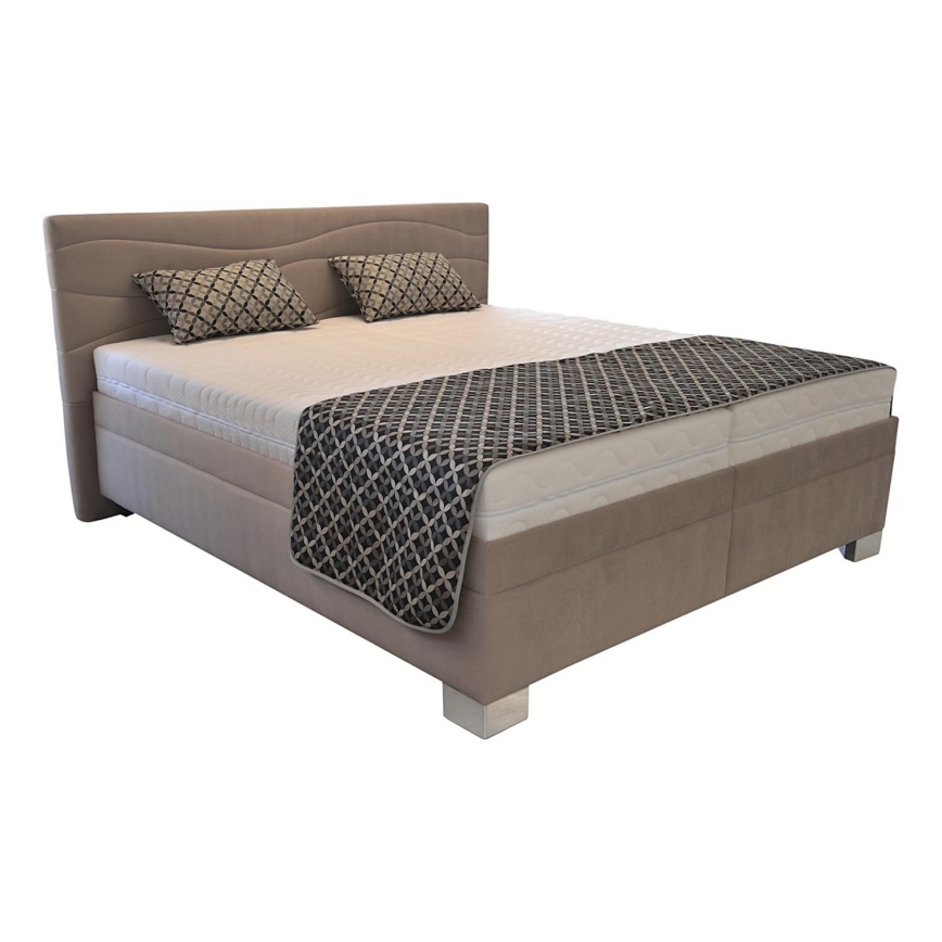 Cama estofada com colchão WINDSOR 180x200 cm bege