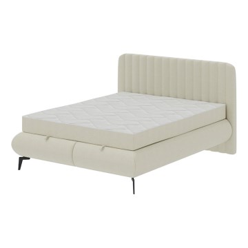 Cama estofada com colchões e espaço de arrumação ALEXA 140x200 cm bege