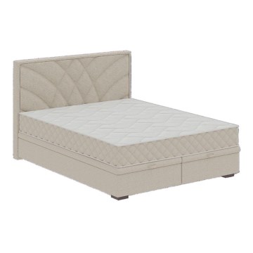 Cama estofada com colchões e espaço de arrumação GINA 180x200 cm bege