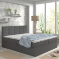 Cama estofada com colchões e topper com espaço de arrumação EMBER 180x200 cm antracite