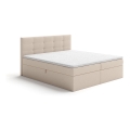 Cama estofada com colchões e topper com espaço de arrumação EMBER 180x200 cm bege