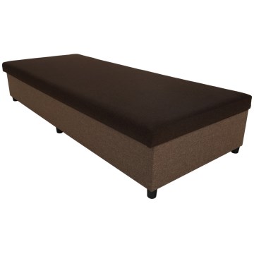 Cama estofada com espaço de arrumação CORY 80x200 castanha