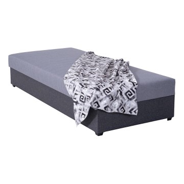 Cama estofada com espaço de arrumação JACOB XL, capacidade de carga 130 kg, 90x200 cm, cinzenta