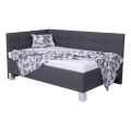 Cama estofada com espaço de arrumação MARIA PETITE 120x200 cm — sem colchão, cinzenta