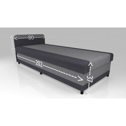 Cama estofada com espaço de arrumação TALI 80x202 castanho/bege