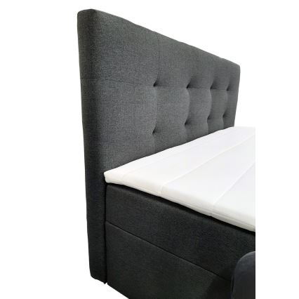 Cama estofada com colchões e topper com espaço de arrumação EMBER 160x200 cm antracite