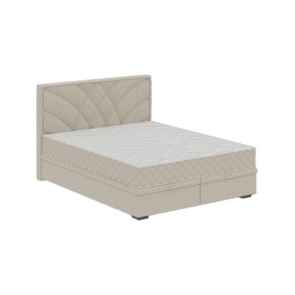 Cama estofada GINA 180x200 cm com colchões e espaço de arrumação, bege