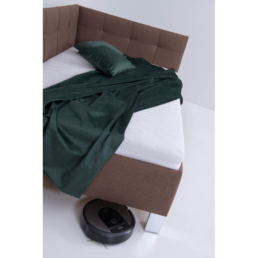 Cama estofada com colchão e espaço de arrumação MARIA PETITE 120x200 cm castanha