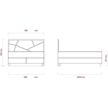 Cama estofada com colchões e espaço de arrumação NAOMI 160x200 cm bege
