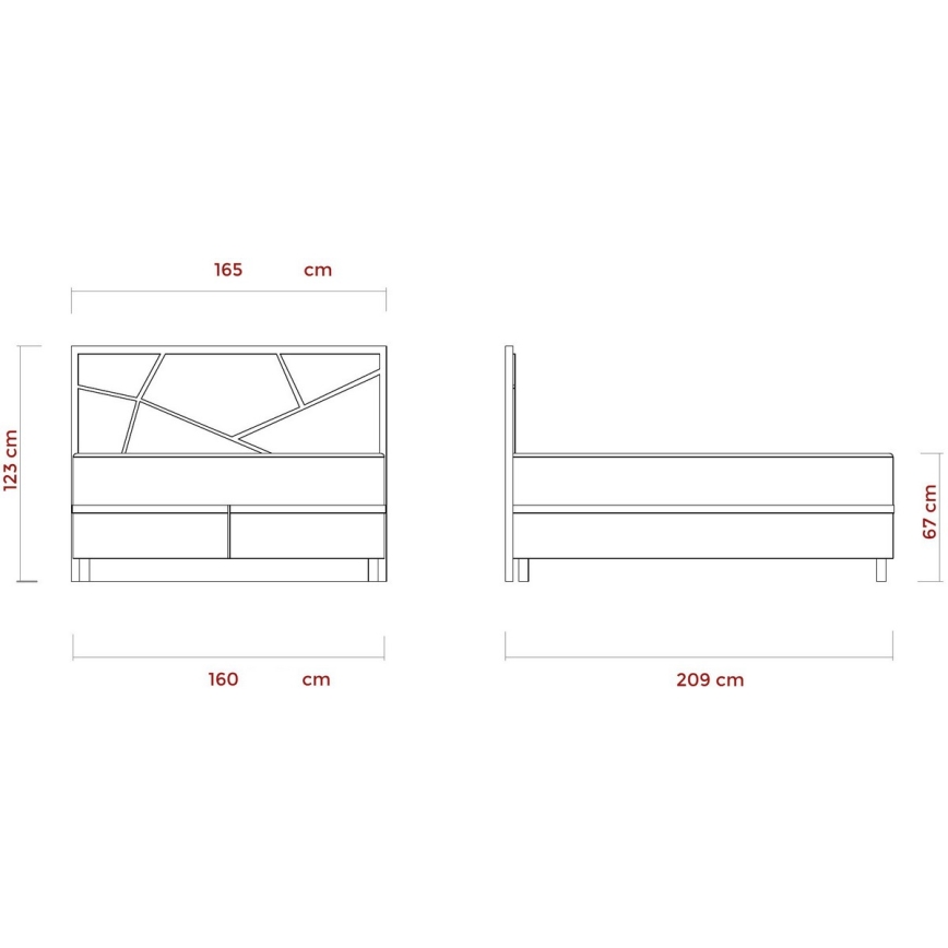 Cama estofada com colchões e espaço de arrumação NAOMI 160x200 cm bege
