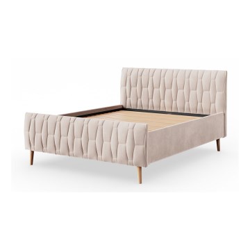 Cama estofada sem colchão FLORA 180x200 cm bege