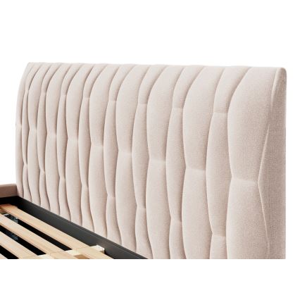 Cama estofada sem colchão FLORA 180x200 cm bege