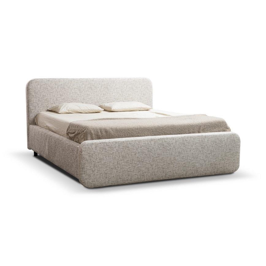 Cama estofada sem colchão LAJLA 160x200 cm bege
