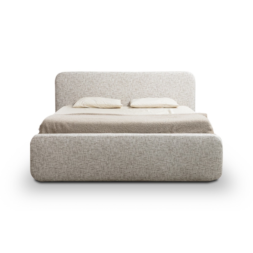 Cama estofada sem colchão LAJLA 160x200 cm bege