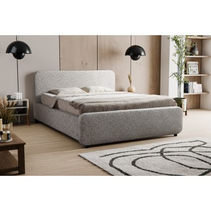 Cama estofada sem colchão LAJLA 180x200 cm bege