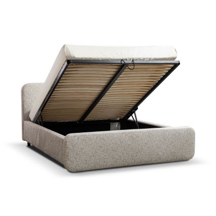 Cama estofada sem colchão LAJLA 180x200 cm bege