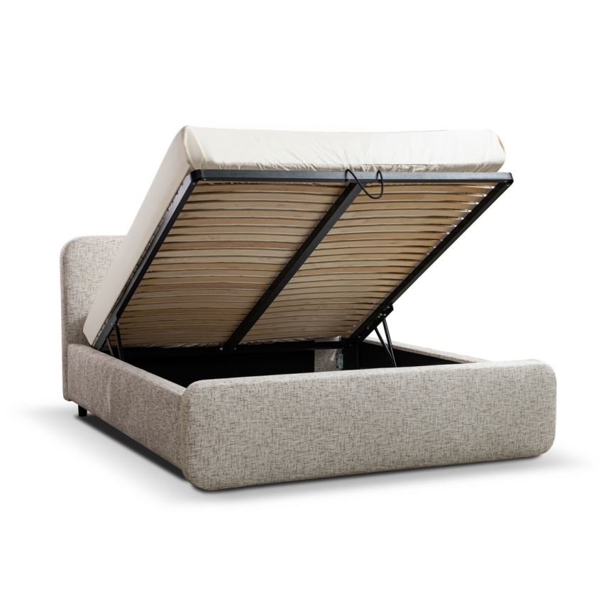 Cama estofada sem colchão LAJLA 180x200 cm bege