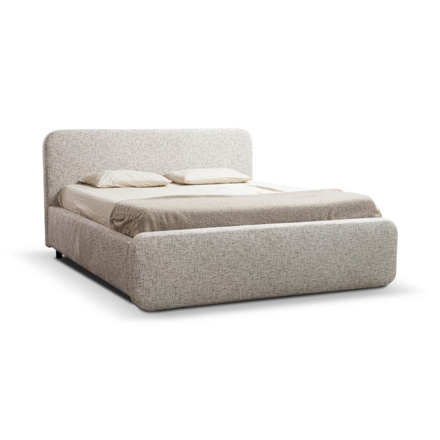 Cama estofada sem colchão LAJLA 180x200 cm bege