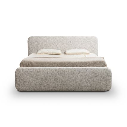 Cama estofada sem colchão LAJLA 180x200 cm bege