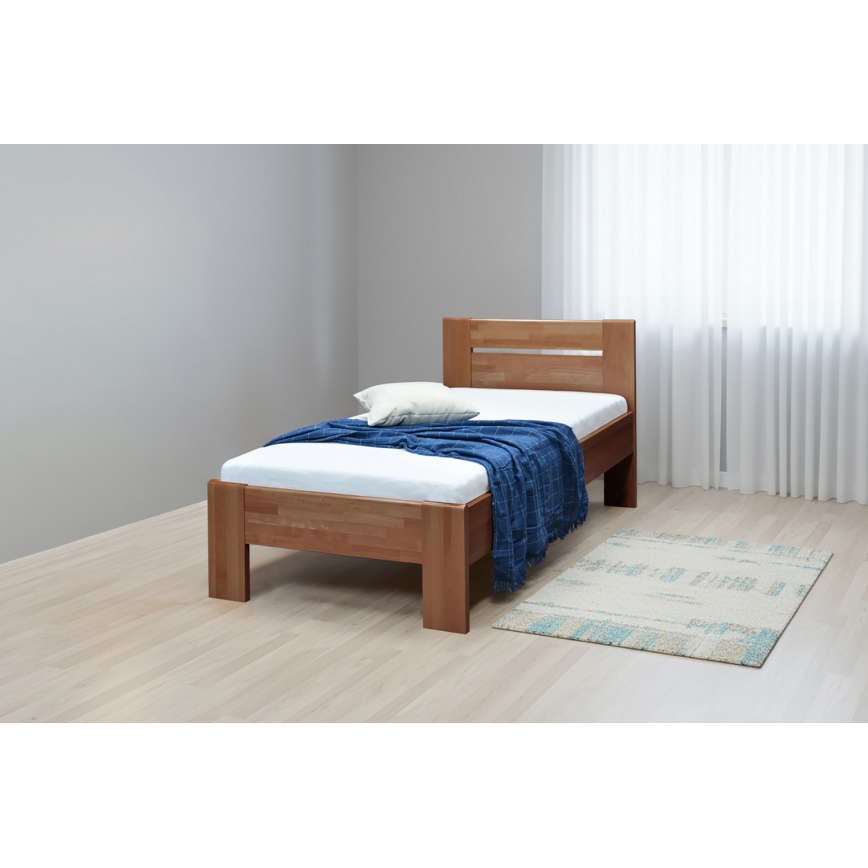 Cama individual AMBER 90x200 cm — cor ameixa