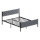 Cama metálica de casal KAROM 140x200 cm, cinzenta, suporta até 200 kg