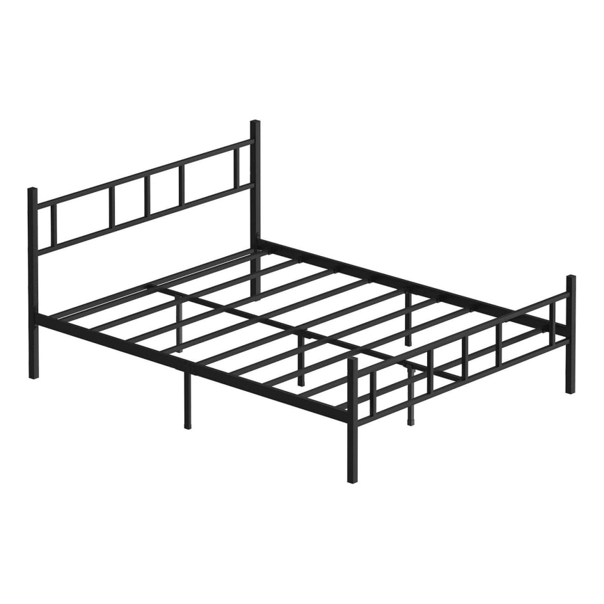 Cama metálica de casal PIRON 120x200 cm preta, capacidade de carga 120 kg