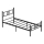 Cama metálica de solteiro PIRON 90x200 cm preta, capacidade de carga 120 kg
