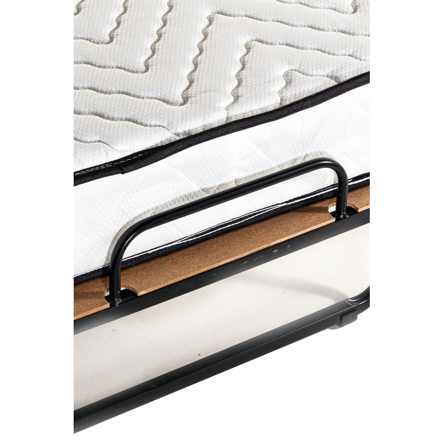Cama metálica dobrável de solteiro HERON 80x190 cm, branca, suporta até 120 kg