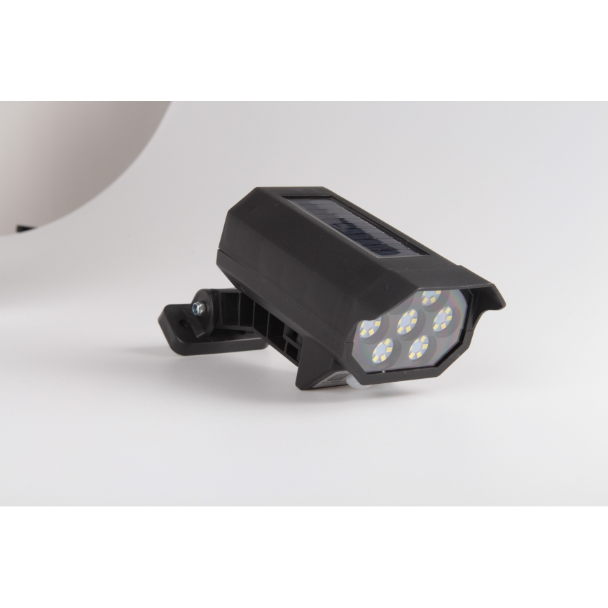 Câmara de segurança fictícia LED com sensor e painel solar LED/5W/5,5V IP65 + controlo remoto