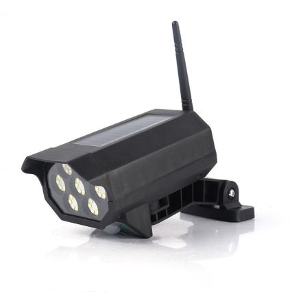 Câmara de segurança fictícia LED com sensor e painel solar LED/5W/5,5V IP65 + controlo remoto