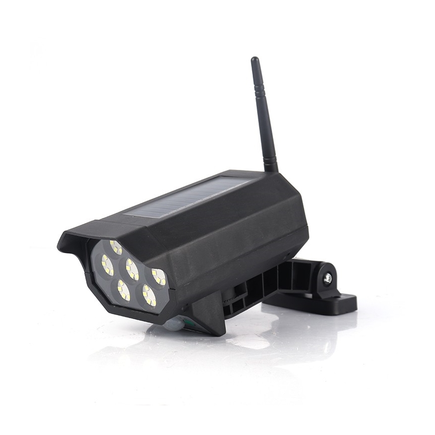 Câmara de segurança fictícia LED com sensor e painel solar LED/5W/5,5V IP65 + controlo remoto