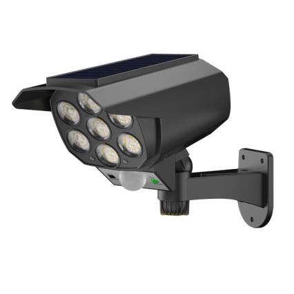 Câmara de segurança fictícia LED com sensor e painel solar LED/5W/5,5V IP65 + controlo remoto
