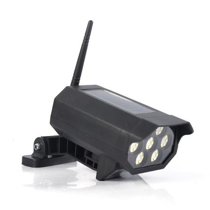 Câmara de segurança fictícia LED com sensor e painel solar LED/5W/5,5V IP65 + controlo remoto