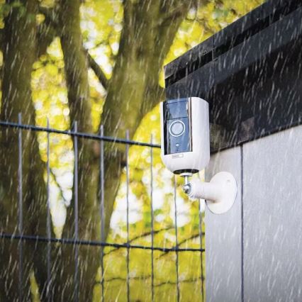 Câmara exterior inteligente com sensor de movimento GoSmart 5V IP65 Wi-Fi Tuya