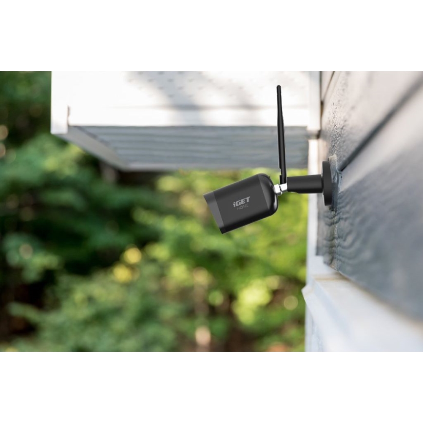 Câmara exterior inteligente com sensor Full HD 1080p 12V IP65 Wi-Fi Tuya preto