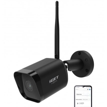 Câmara exterior inteligente com sensor Full HD 1080p 12V IP65 Wi-Fi Tuya preto