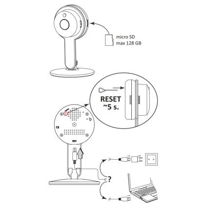 Câmara inteligente COSMO LED/230V/Wi-Fi Tuya