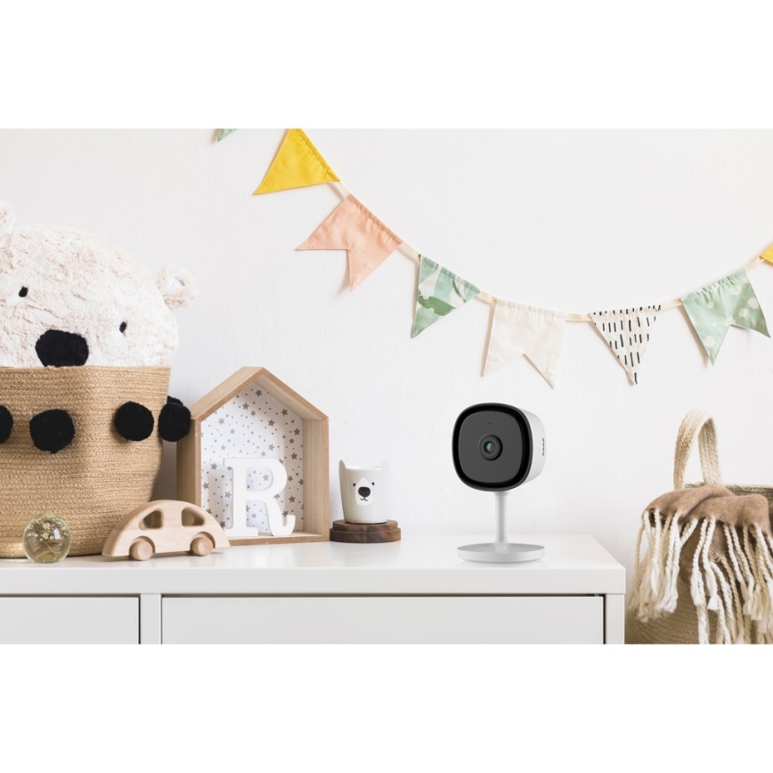 Câmara interior inteligente com sensor Full HD 1080p 5V Wi-Fi branco