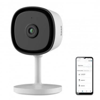 Câmara interior inteligente com sensor Full HD 1080p 5V Wi-Fi branco