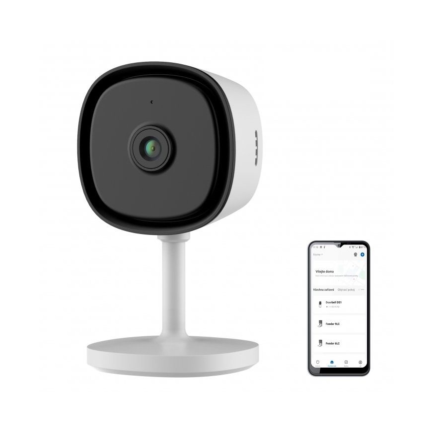 Câmara interior inteligente com sensor Full HD 1080p 5V Wi-Fi branco